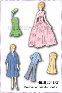 4515 vintage Doll Clothes Pattern for Barbie 11 1/2  
