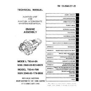   5A Aircraft Engine Maintenance Assembly Manual: Allison T63: Books
