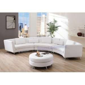   Curved Long Sectional Sofa with Matching Ottoman