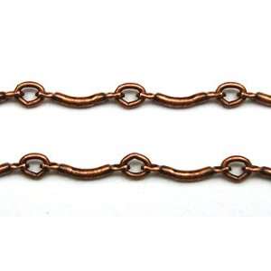  Chain by the Foot Antique Copper 1x8mm Round Wire Bar Link Curved 