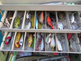 Vintage Plano Tackle Boxes with 100+ VINTAGE FISHING LURES + Reels 