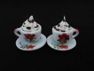 12 Paint Art Cups of Cappuccino Dollhouse Miniatures  