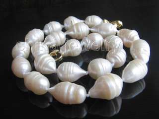 Gorgeous 20mm white baroque freshwater pearl necklace  