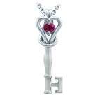 Birthstone Company Sterling Silver and Ruby Love Knot Key Pendant