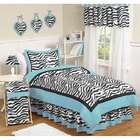 Overstock Turquoise Funky Zebra 4 piece Twin size Bedding Set