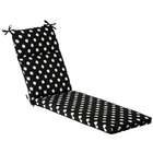   Patio Furniture Chaise Lounge Cushion   Black & White Polka Dot