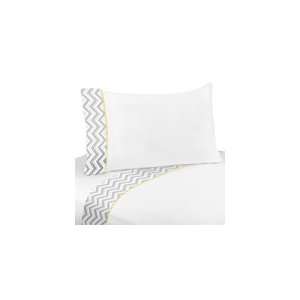 pc Queen Sheet Set for Yellow and Gray Zig Zag Bedding Collection by 
