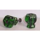  LOT of 8 Emerald Green Crystal Knob Pulls with OIL RUBBED BRONZE 