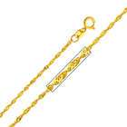   Yellow Gold 1.2mm Singapore Chain with Spring Ring Clasp   16 Inches