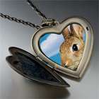 Pugster Alert Bunny Rabbit Large Photo Locket Pendant Necklace