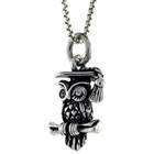 Sabrina Silver Sterling Silver Wise Owl Pendant, 5/8 in. (16 mm) Long.