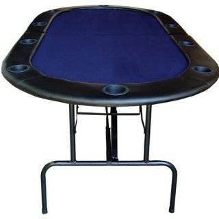 84 Foldable Texas Holdem Poker Table w/ Legs   Blue by jpcommerce