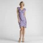 London Style Womens Shimmer Tulip Pleat Dress