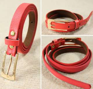 10 Colors Hot Korean Lady Candy Color PU Leather Mini Belt For Summer 