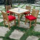 Anderson Teak Premium Teak 35 Square Table + 4 Classic Dining Chairs 