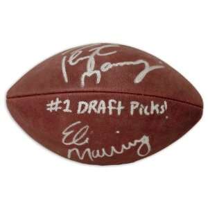  Peyton & Eli Manning Giants Autographed Football: Sports 