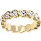 Goodin Gold Tone Heart Shaped Cubic Zirconia Eternity Ring   Size 5