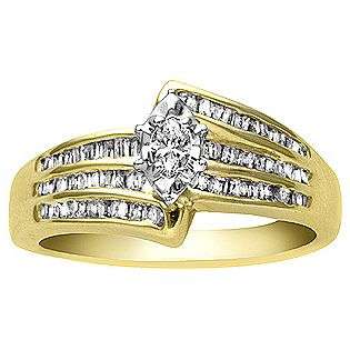   cttw Marquise and Baguette Diamond Ring 10K  Jewelry Diamonds Rings