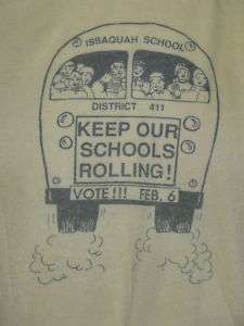Vintage Voting School Bus T Shirt L  