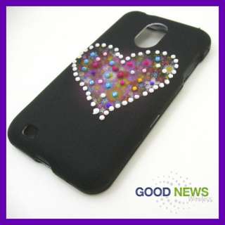   Samsung Galaxy S2 Epic 4G Touch   Heart Spot Bling Hard Case Cover