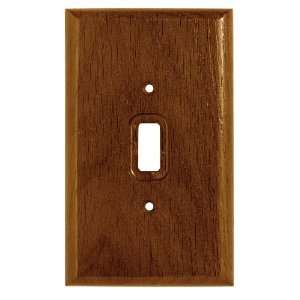  BRAINERD 126426 Wood Square Single Switch Wall Plate, Dark 