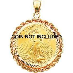    14K Gold Rope Bezel for 1/2oz American Eagle Coin New: Jewelry