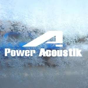  Power Acoustik Stereo Logo Audio White Decal Car White 