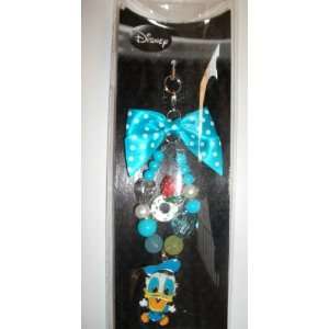  Blue Donald Duck Beads and Bow Cell Phone Charm Strap 