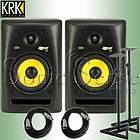 KRK RP5 G2 Rokit Monitors Speakers Pair RP 5 G2 Stands Extended 