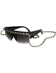 Channeling Chanel Shield Sunglasses, Pleather Threaded 34 Chain