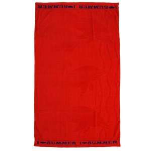   Of 2 Jacquard Oversized Beach Towel, I Love Summer (Red) Electronics