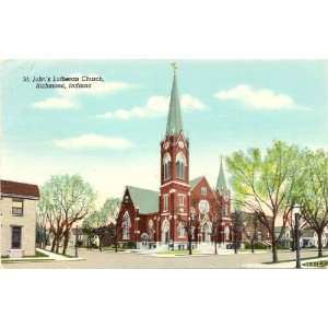 1940s Vintage Postcard St. Johns Lutheran Church   Richmond Indiana