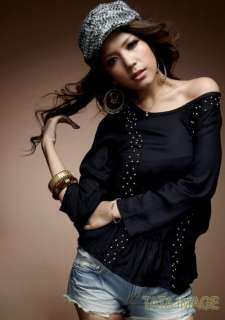 White Korea Elegant Boho Womens Top Shirt US sz S  