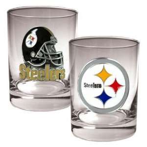  Pittsburgh Steelers NFL 2pc Rocks Glass Set Sports 