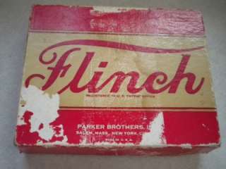1938 Flinch Card Game, Parker Bros w/ Vtg Monopoly Ads  