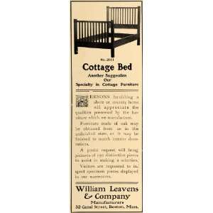 1906 Ad Cottage Bed Furniture William Leavens Company   Original Print 