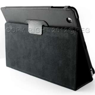 13 ACCESSORY BLACK LEATHER HARD STAND CASE COVER+SCREEN PROTECTOR FOR 