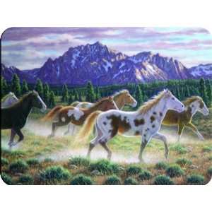 Rivers Edge Stunning Tempered Glass Cutting Board with Running Horse 
