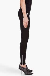 McQ Alexander McQueen black zip leggings for women  SSENSE