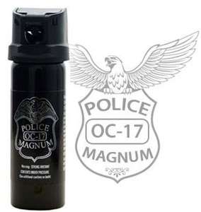 Police Magnum Pepper Spray 3 oz. OC 17% Mace Flip Top w/ UV Dye 12 ft 