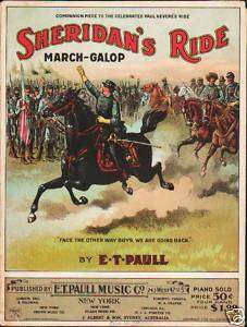 Sheridans Ride MARCH Galop E T PAULL 1922 Sheet Music  