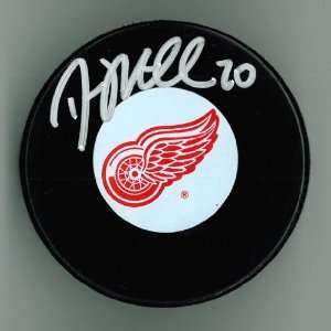 Drew Miller Autographed Detroit Red Wings Hockey Puck:  