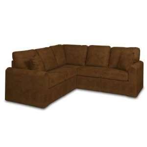 Fairview Cocoa faux suede Laney Sectional 