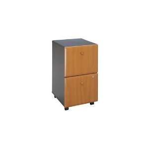  Mobile Vertical File,15 5/8w x 20 3/8d, Natural Cherry/Slate Gray