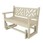   Recycled Earth Friendly Chippendale Outdoor Patio Glider Bench   Khaki