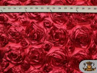   BLOODY RED Rosette Fabric / 58 60 Wide / Sold by the yard  
