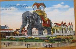 1940 Postcard: Elephant Hotel Margate/Atlantic City, NJ  