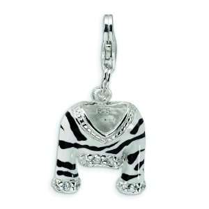   Sterling Silver CZ Jacket Lobster Clasp Charm: Arts, Crafts & Sewing