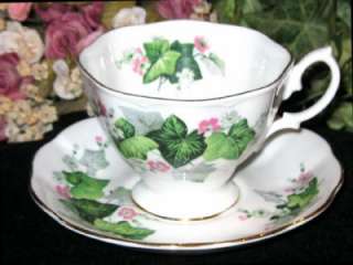 Royal Albert PINK FLORAL & IVY Tea Cup and Saucer Bone China  