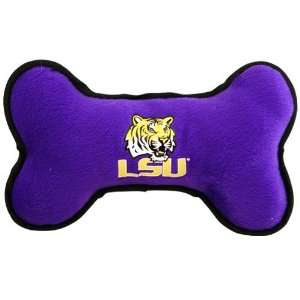  LSU Tigers Purple Gold Plush Bone Dog Toy Sports 
